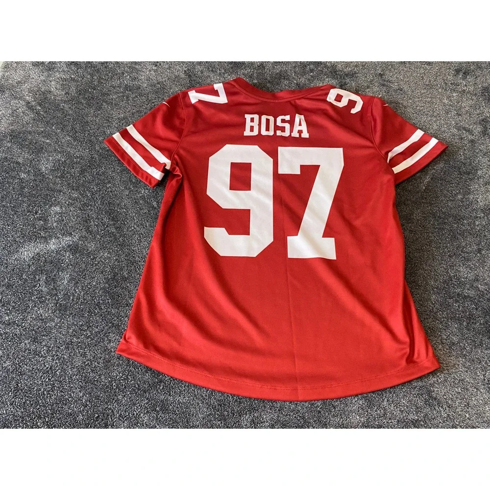 Nike San Francisco 49ers Nick Bosa 97 Red Jersey Womens Small NFL On Field